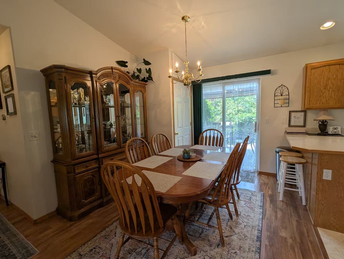 Elegant dining room with seating for six