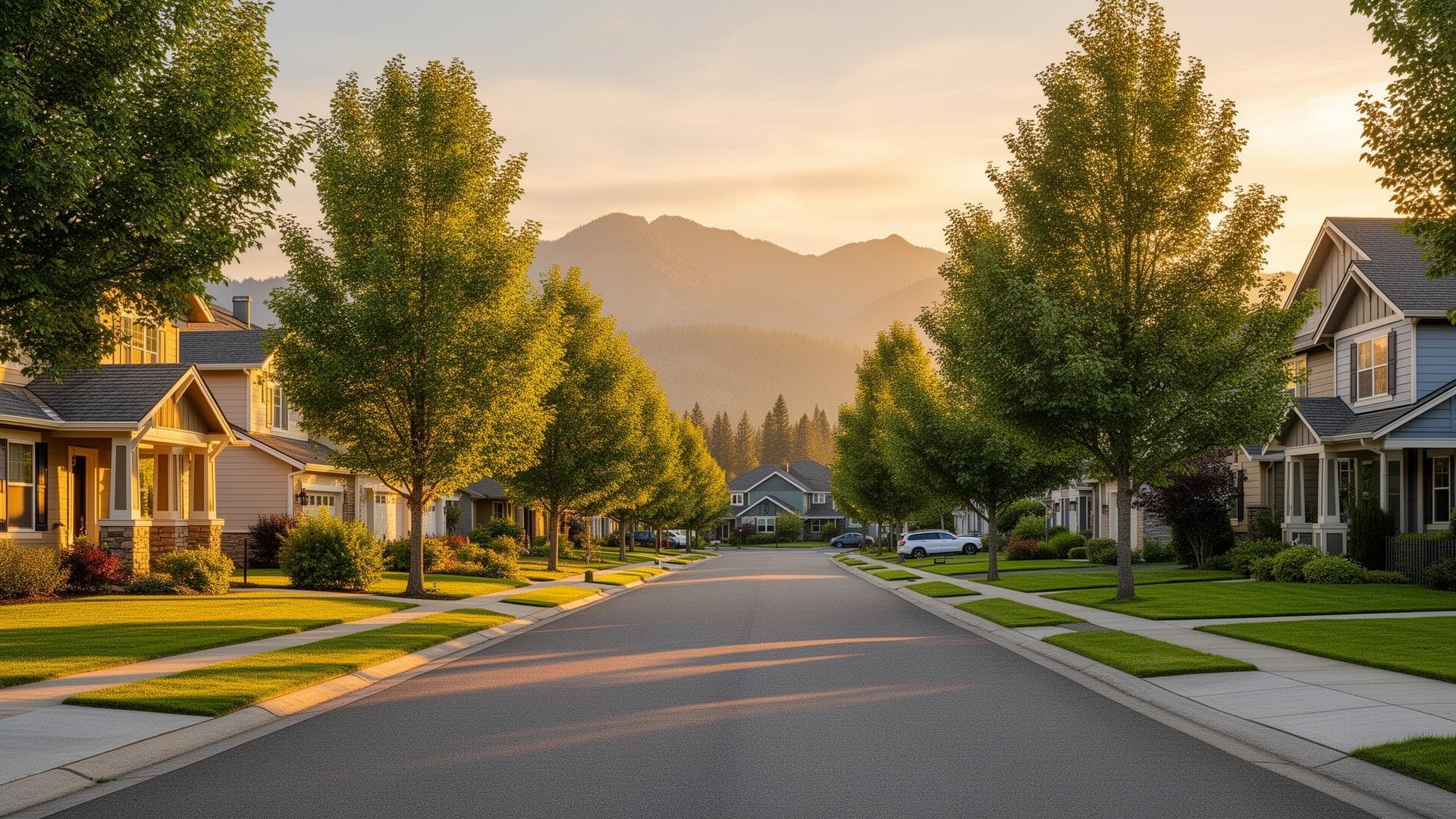 Beautiful neighborhood in Coeur d'Alene, Idaho